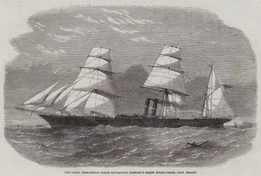 Das Schraubendampfschiff John Bright der China Mercantile Steam Navigation Company